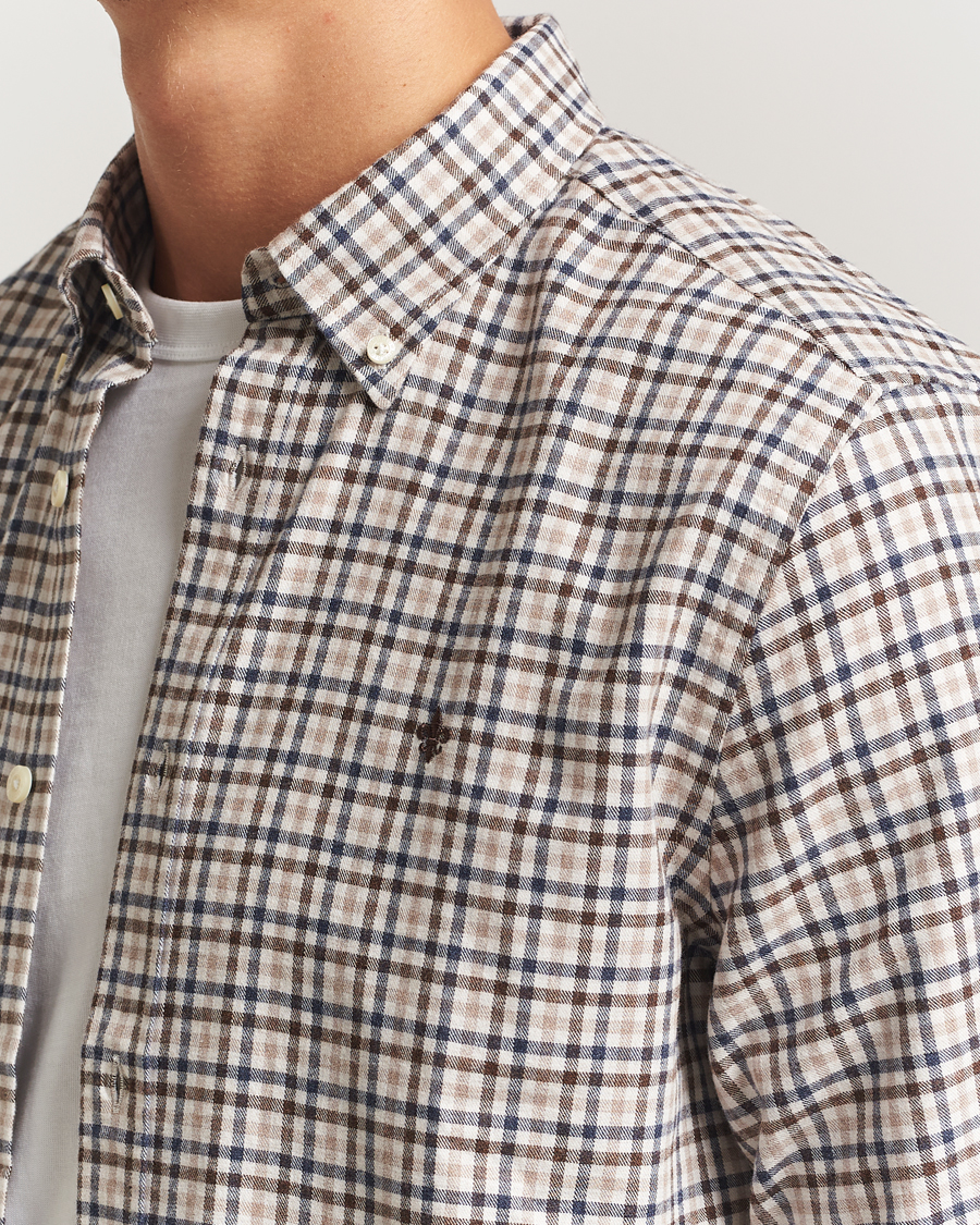 Men | Shirts | Morris | Watts Flannel Check Shirt Brown
