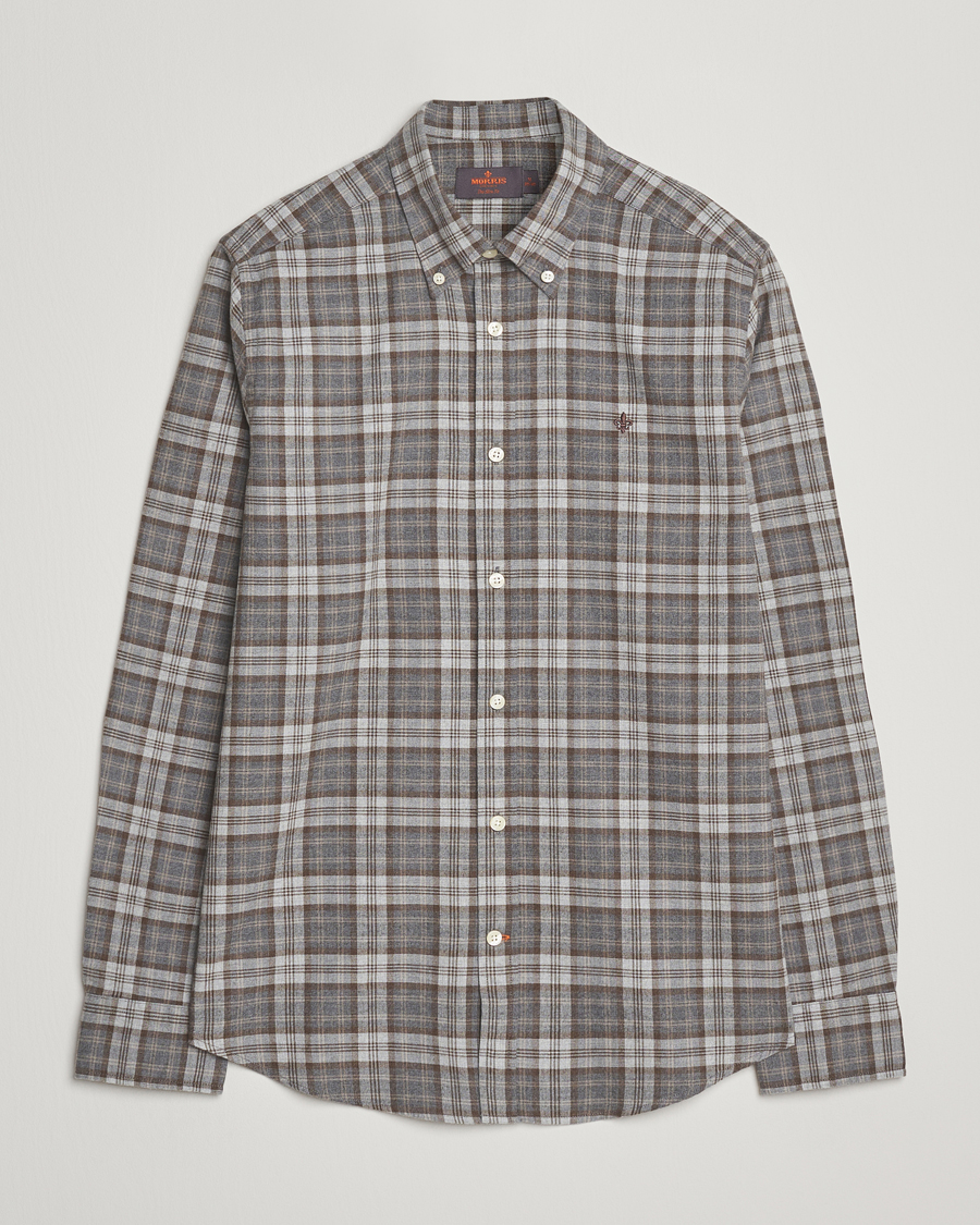 Men | Shirts | Morris | Watts Flannel Check Shirt Grey