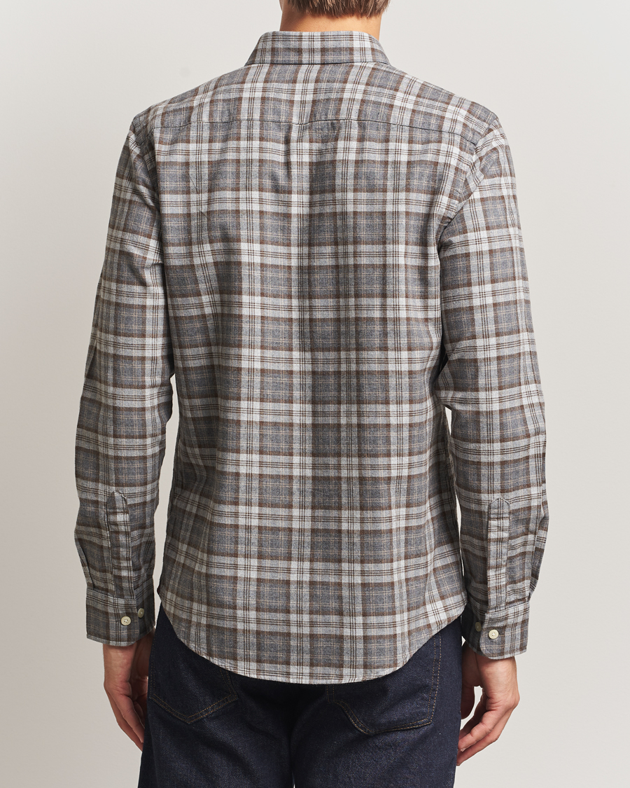 Men | Shirts | Morris | Watts Flannel Check Shirt Grey