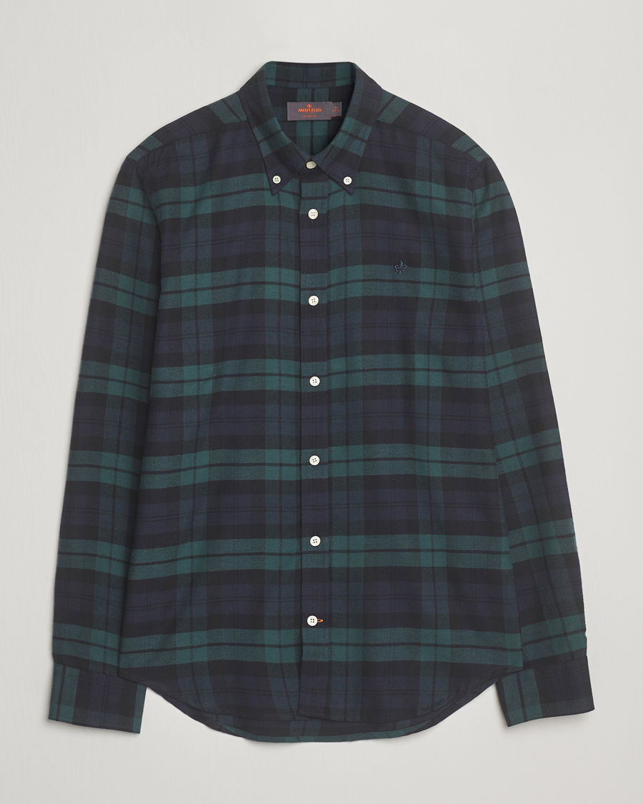 Men | Shirts | Morris | Soft Twill Tartan Shirt Navy