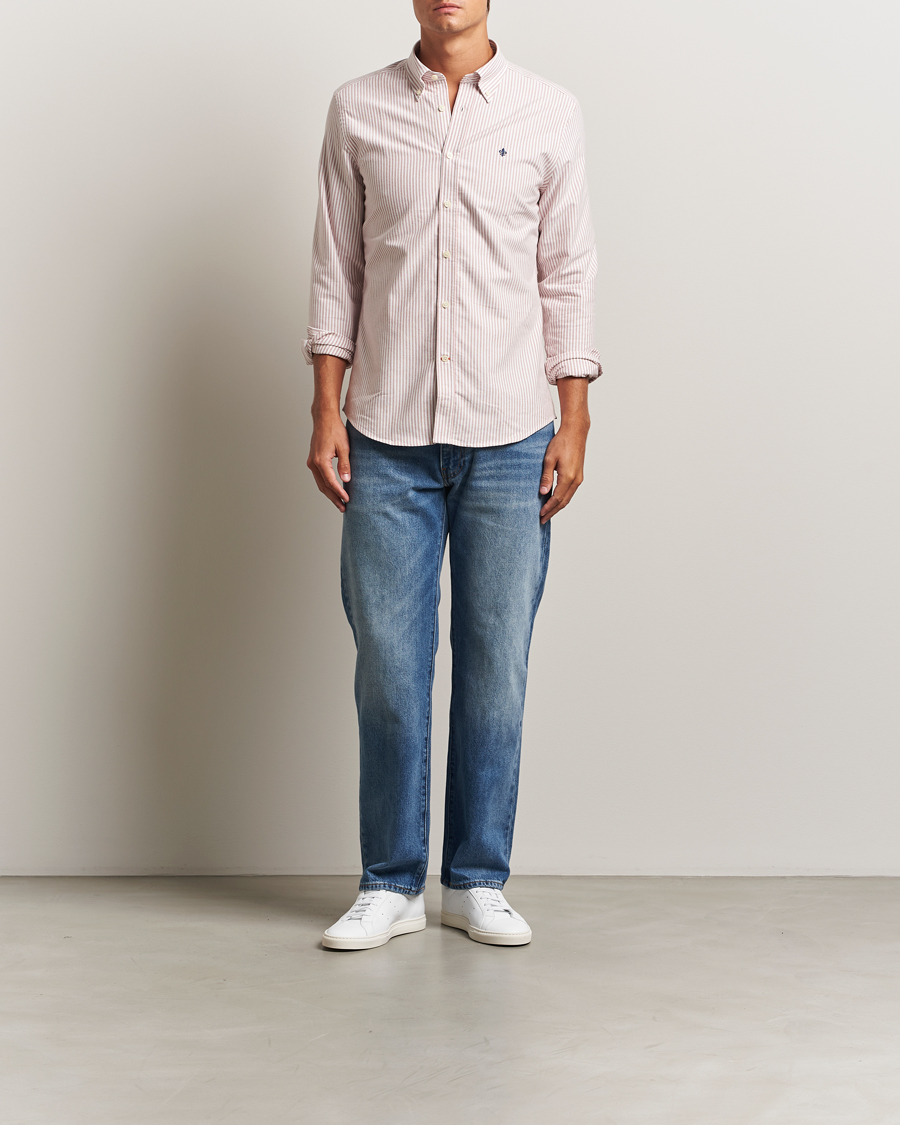 Men | Shirts | Morris | Douglas Oxford Striped Shirt Red