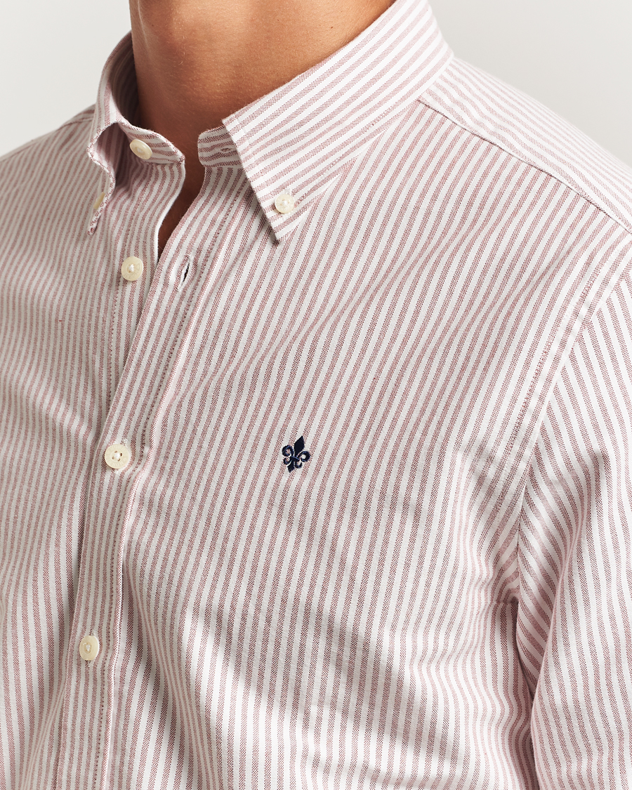 Men | Shirts | Morris | Douglas Oxford Striped Shirt Red