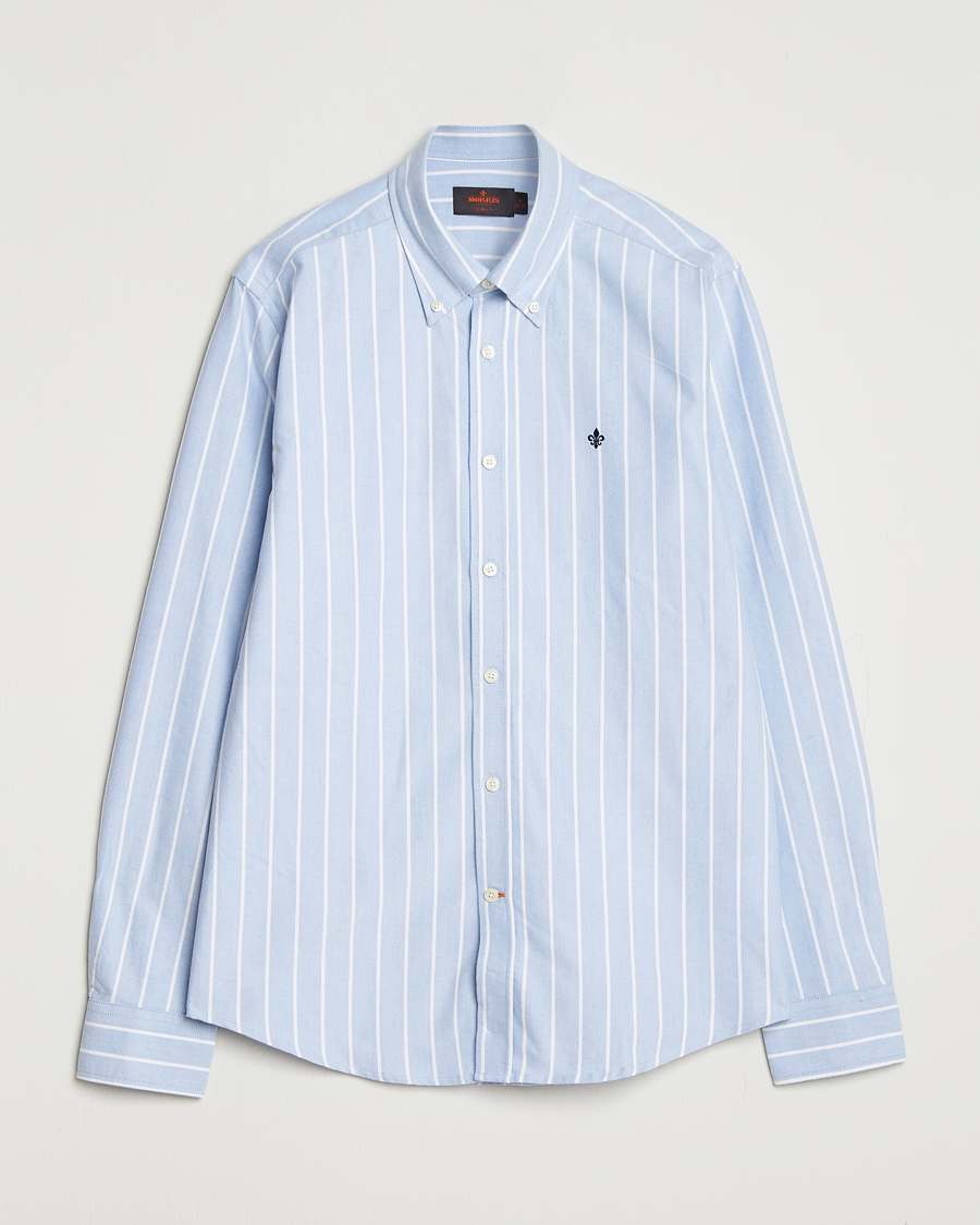 Men | Shirts | Morris | Douglas Oxford Striped Shirt Light Blue
