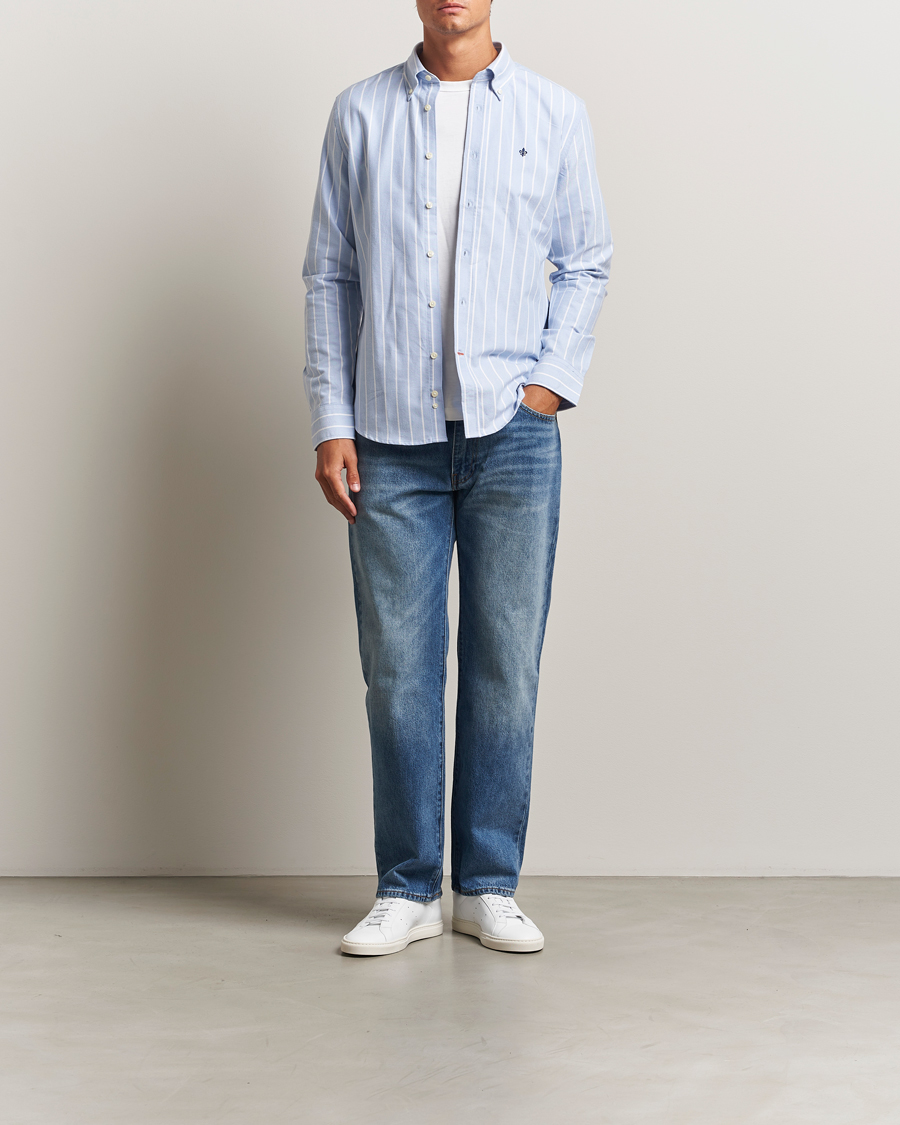 Men | Shirts | Morris | Douglas Oxford Striped Shirt Light Blue
