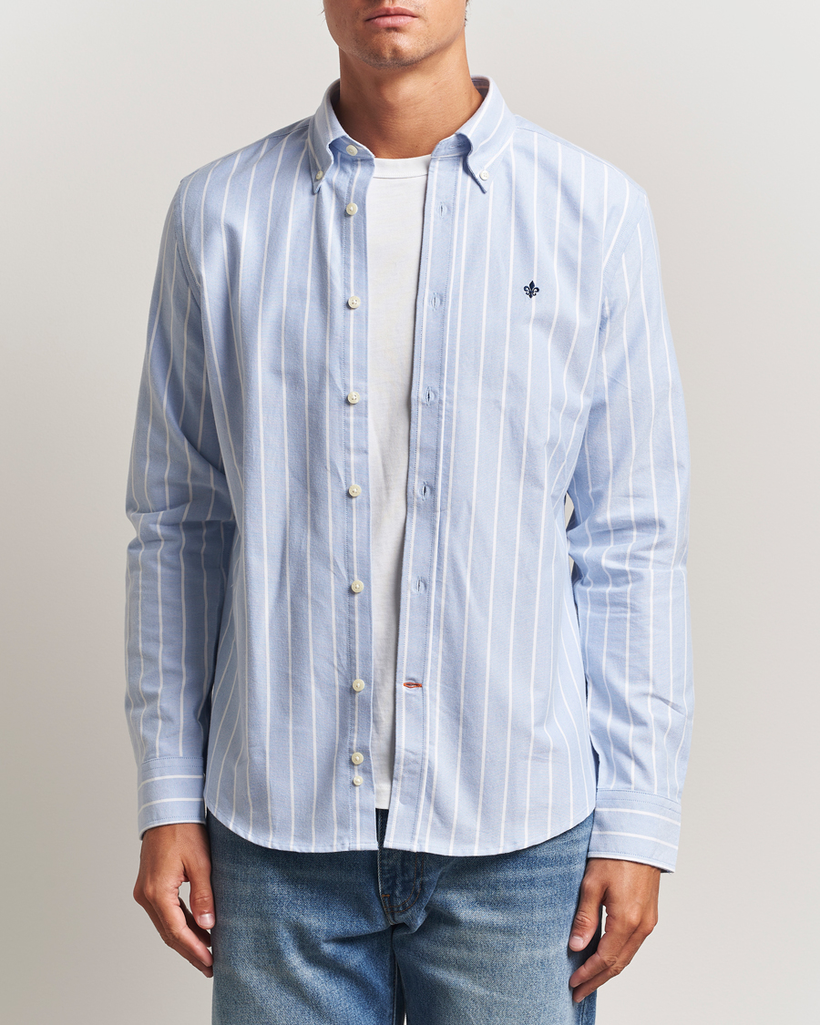 Men | Shirts | Morris | Douglas Oxford Striped Shirt Light Blue