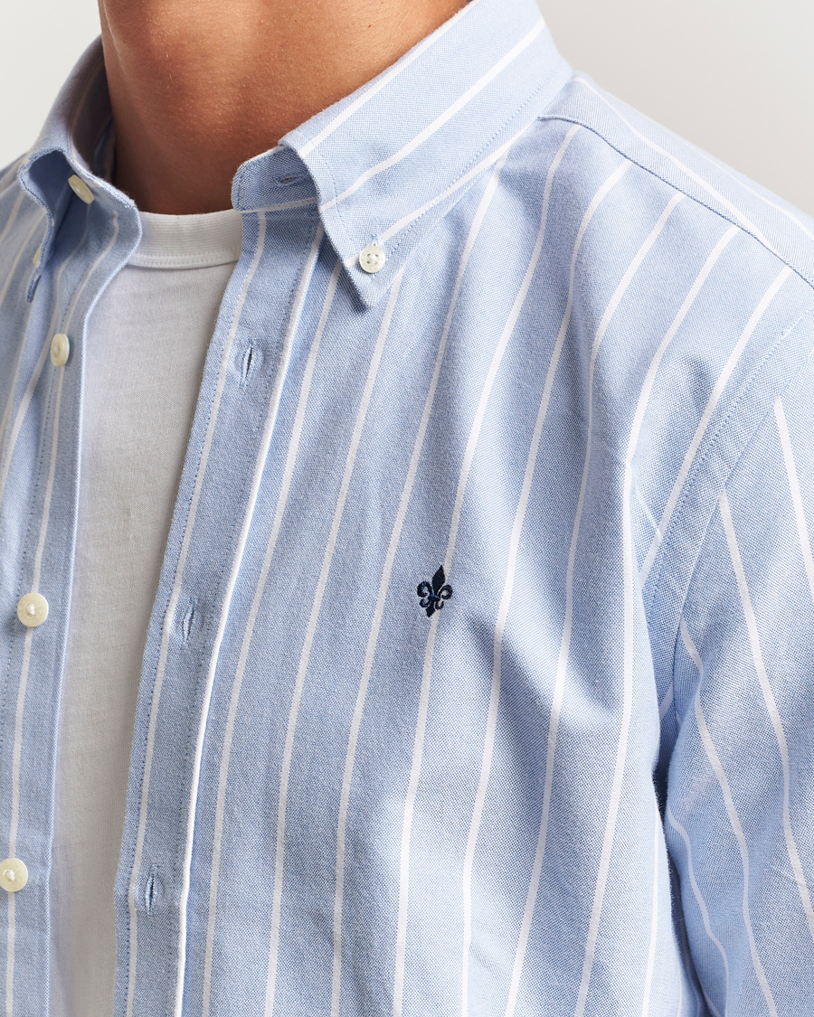 Men | Shirts | Morris | Douglas Oxford Striped Shirt Light Blue