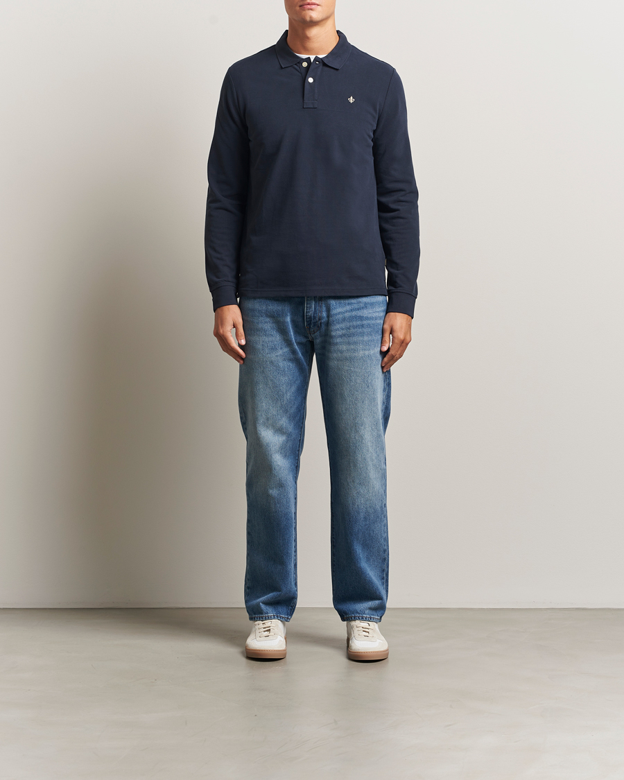 Men | Sweaters & Knitwear | Morris | Camden Long Sleeve Polo Old Blue