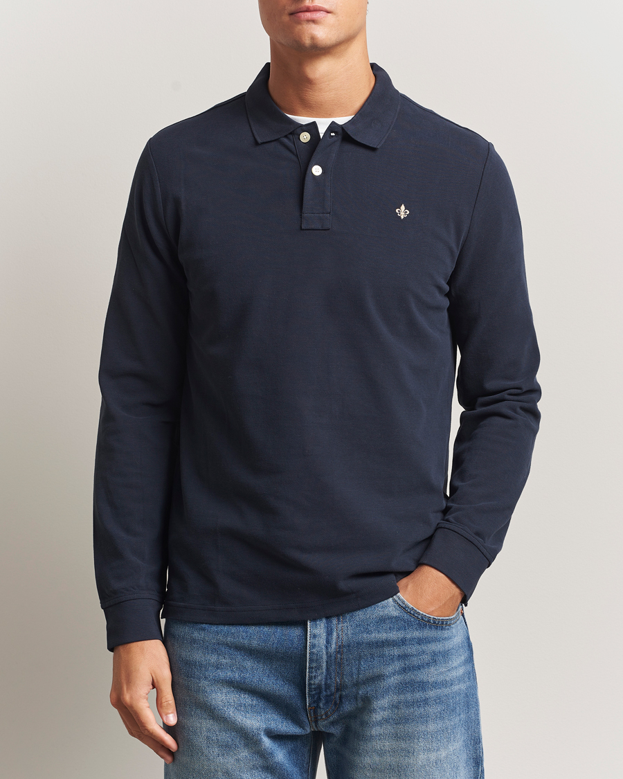Men | Sweaters & Knitwear | Morris | Camden Long Sleeve Polo Old Blue