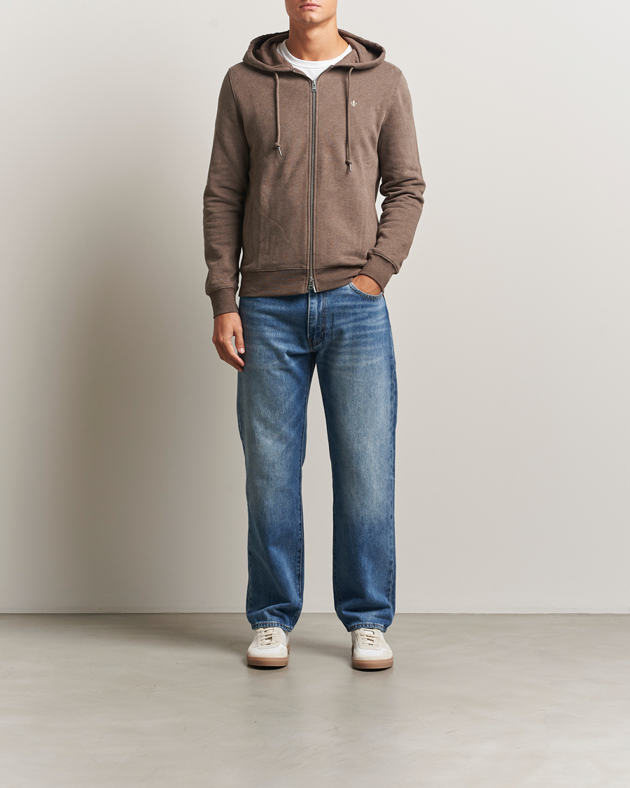 Men | Sweaters & Knitwear | Morris | Brandon Lily Full Zip Hoodie Brown
