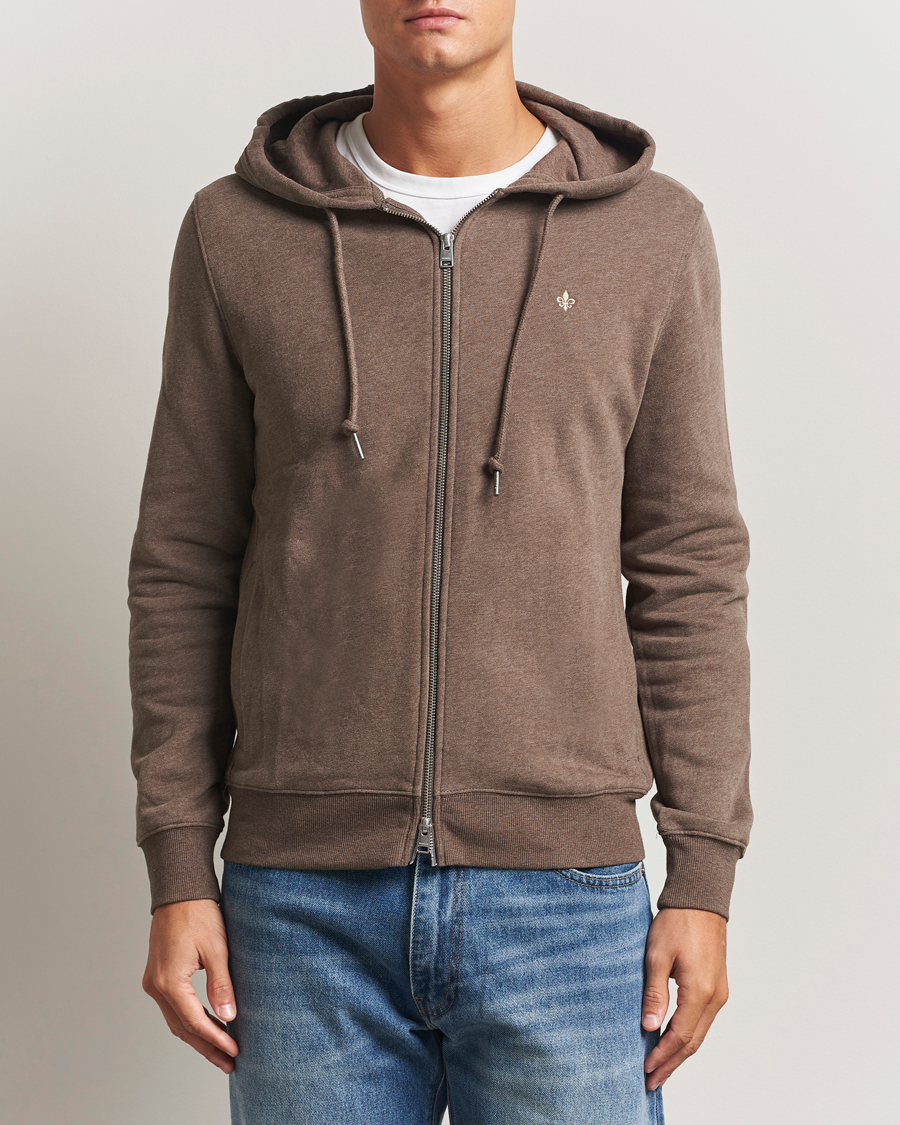 Men | Sweaters & Knitwear | Morris | Brandon Lily Full Zip Hoodie Brown
