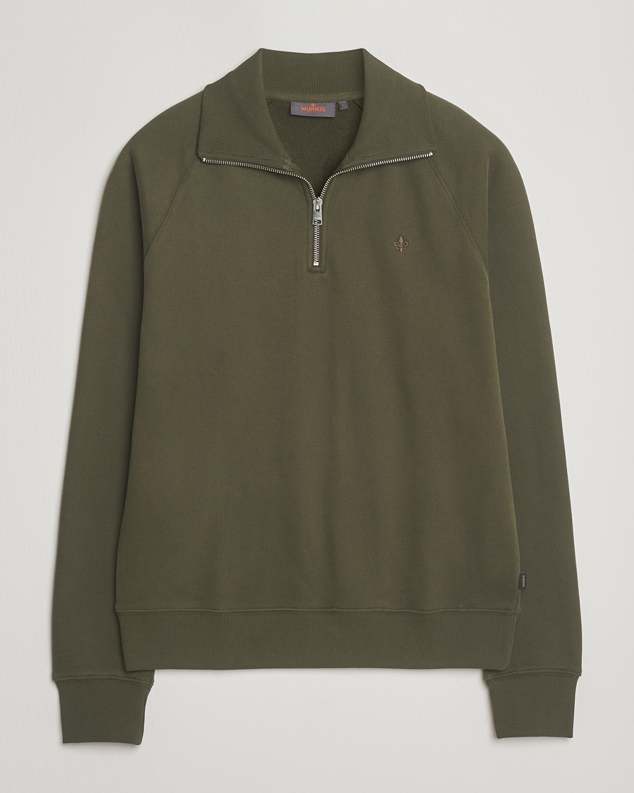 Men | Sweaters & Knitwear | Morris | Maryon Half Zip Sweatshirt Olive