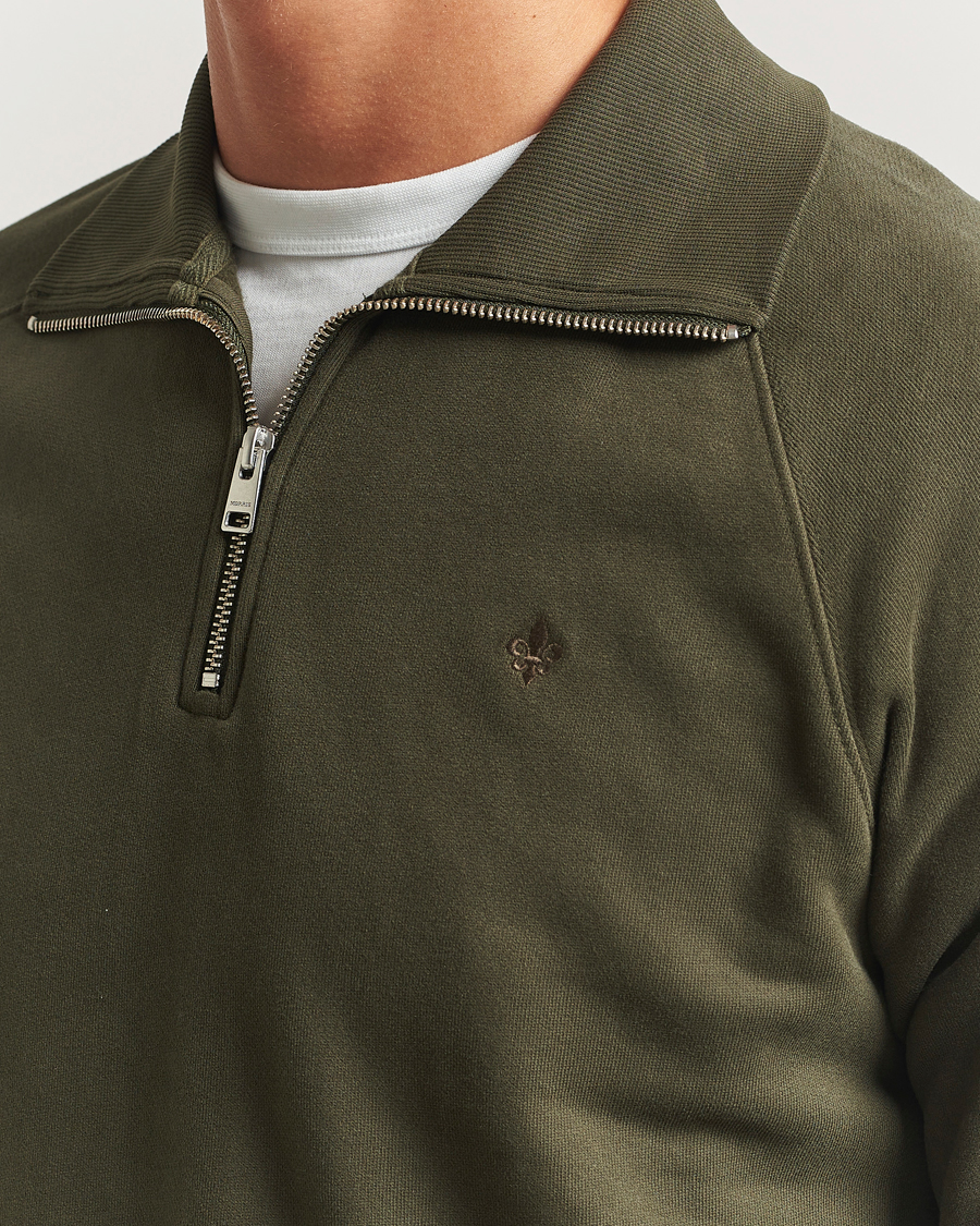 Men | Sweaters & Knitwear | Morris | Maryon Half Zip Sweatshirt Olive