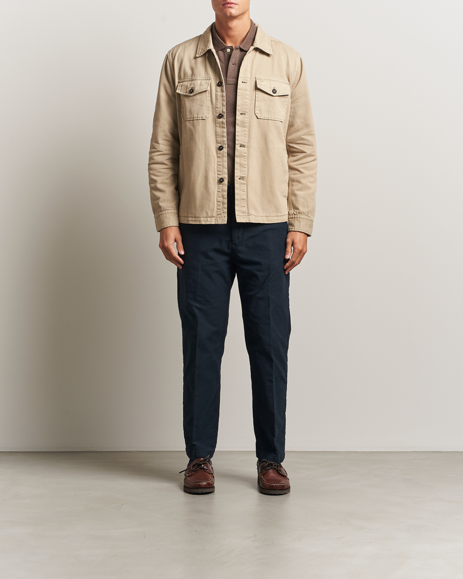 Men | Shirts | Morris | Alain Twill Shirt Jacket Khaki