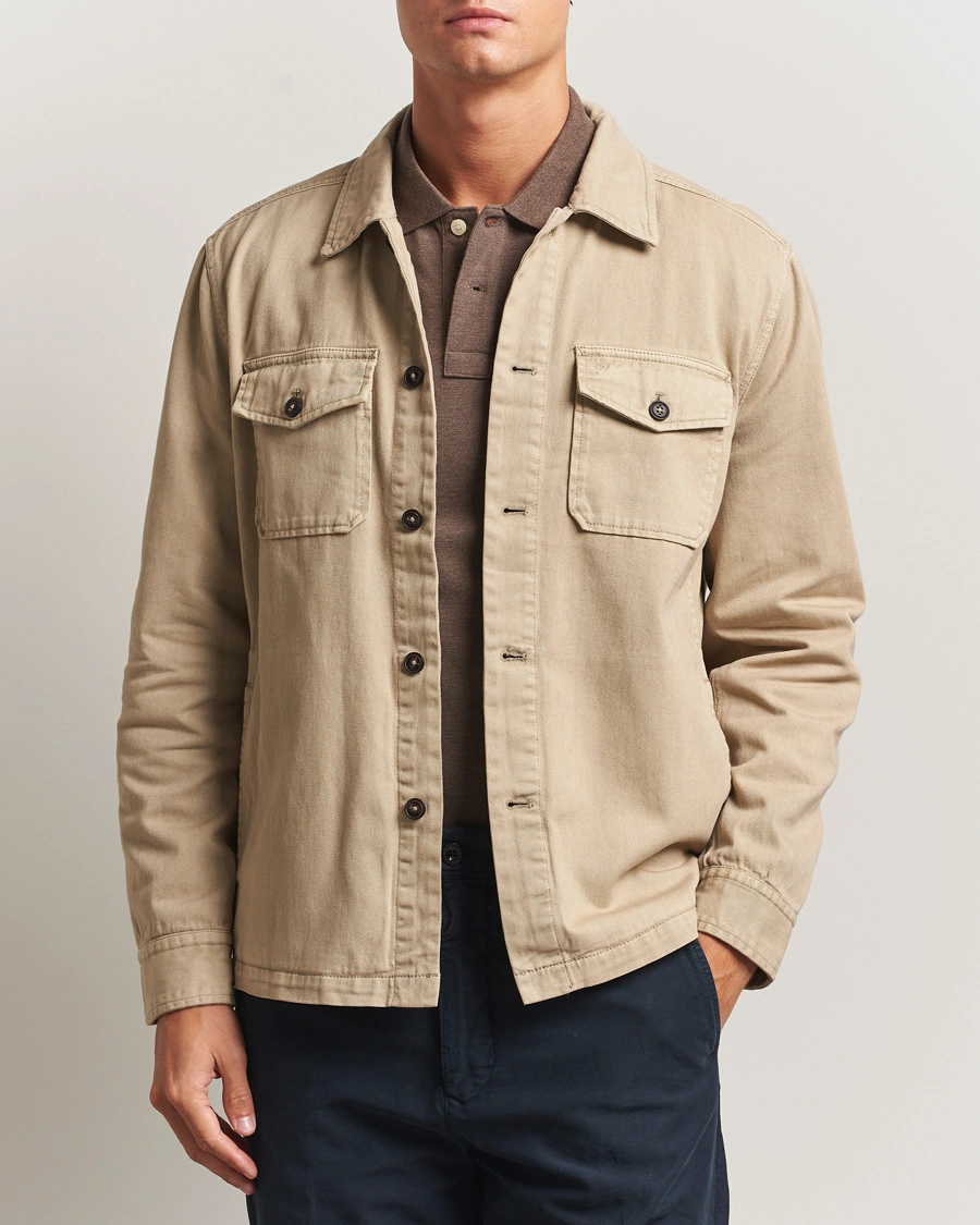 Men | Shirts | Morris | Alain Twill Shirt Jacket Khaki