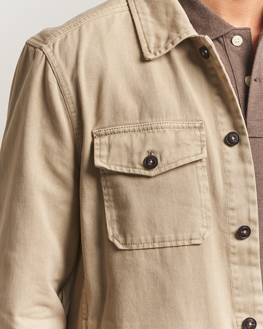 Men | Shirts | Morris | Alain Twill Shirt Jacket Khaki
