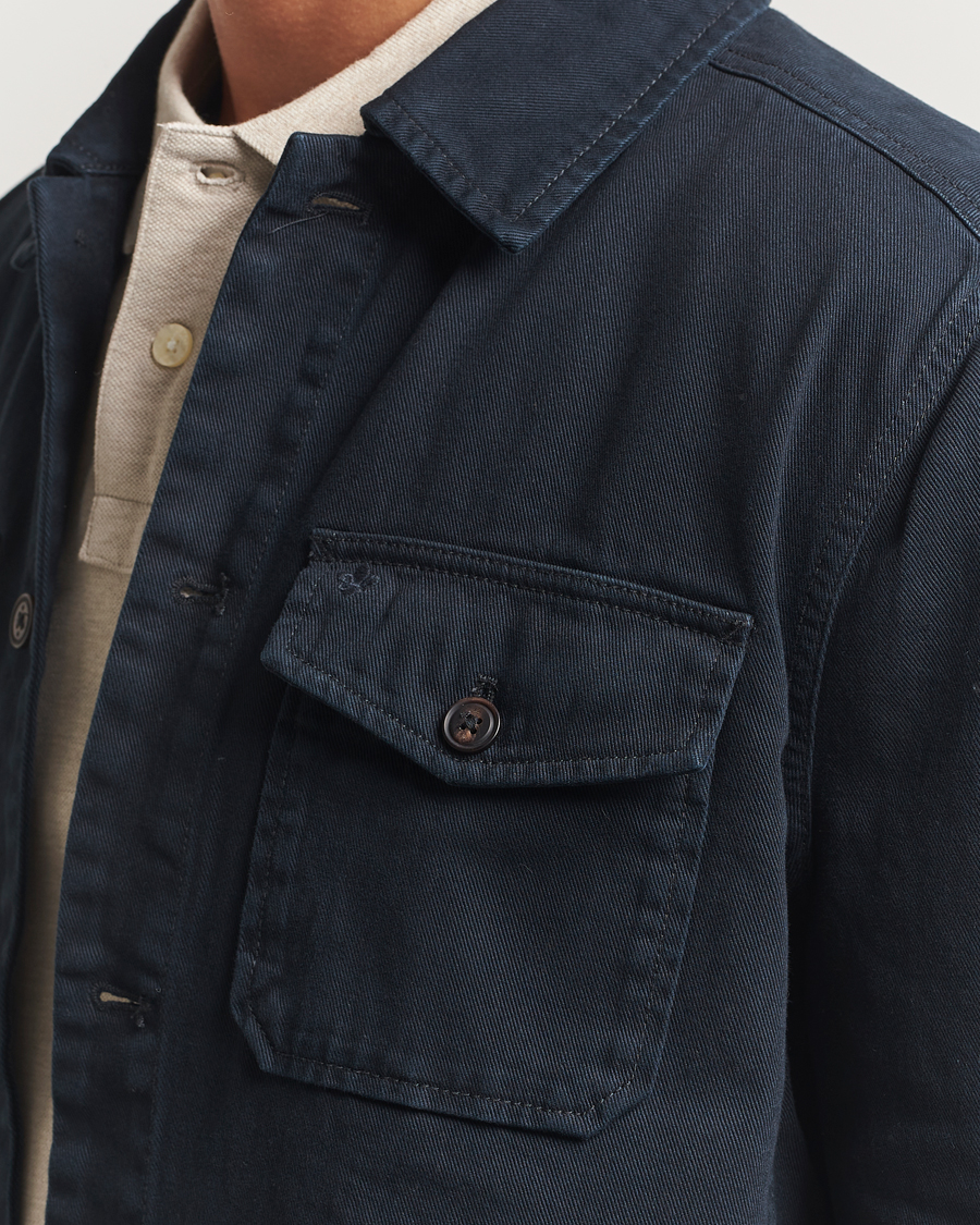 Men | Shirts | Morris | Alain Twill Shirt Jacket Old Blue