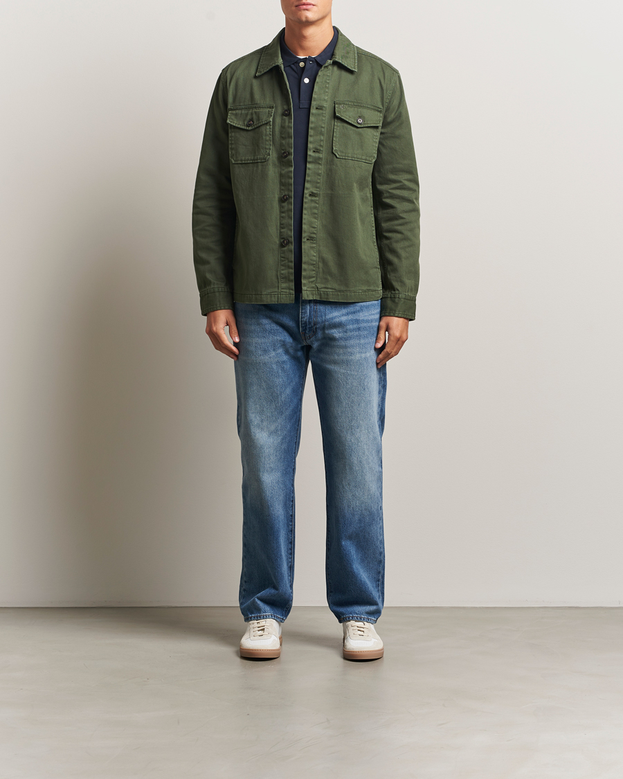 Men | Shirts | Morris | Alain Twill Shirt Jacket Olive