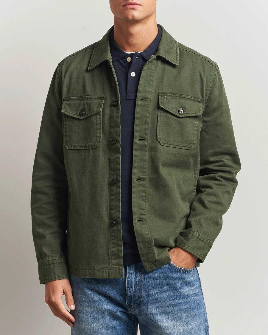 Men | Shirts | Morris | Alain Twill Shirt Jacket Olive