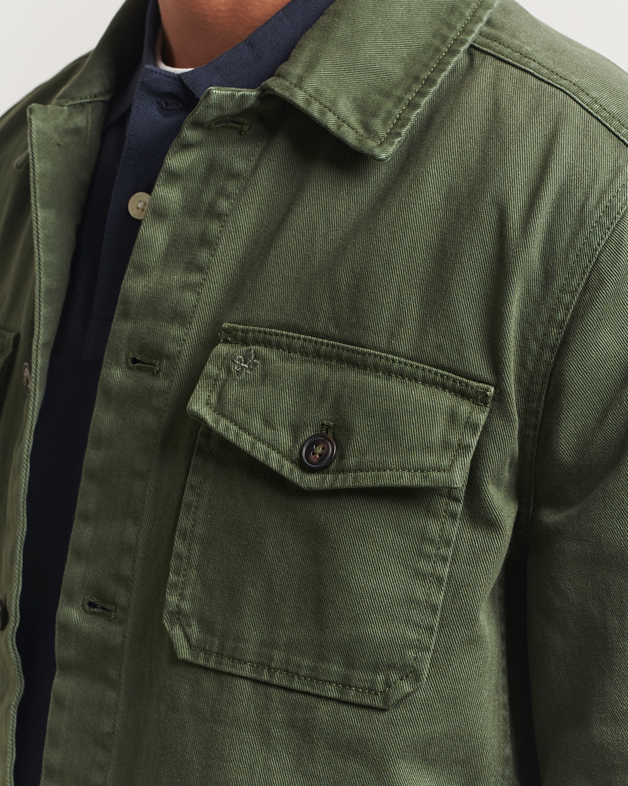 Men | Shirts | Morris | Alain Twill Shirt Jacket Olive