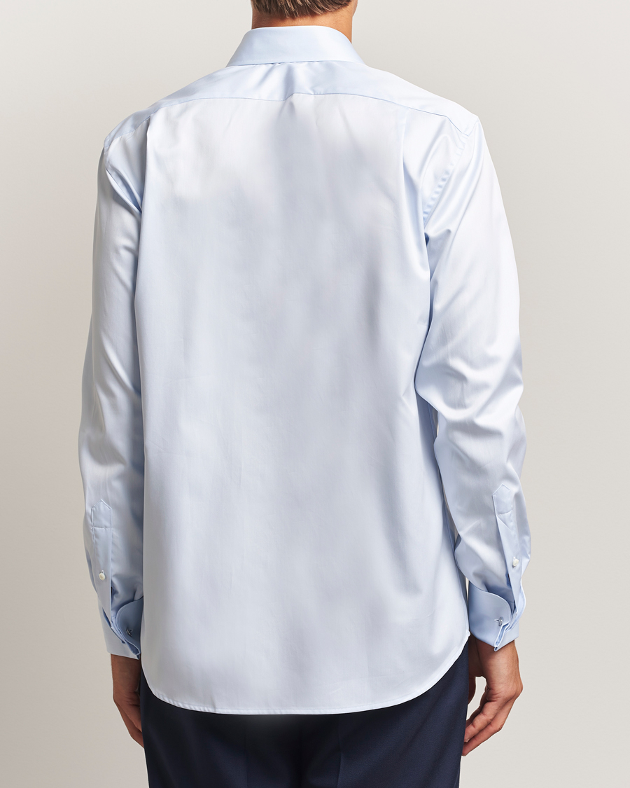 Men | Shirts | Stenströms | Regular Fit Cotton Twill Double Cuff Shirt Blue