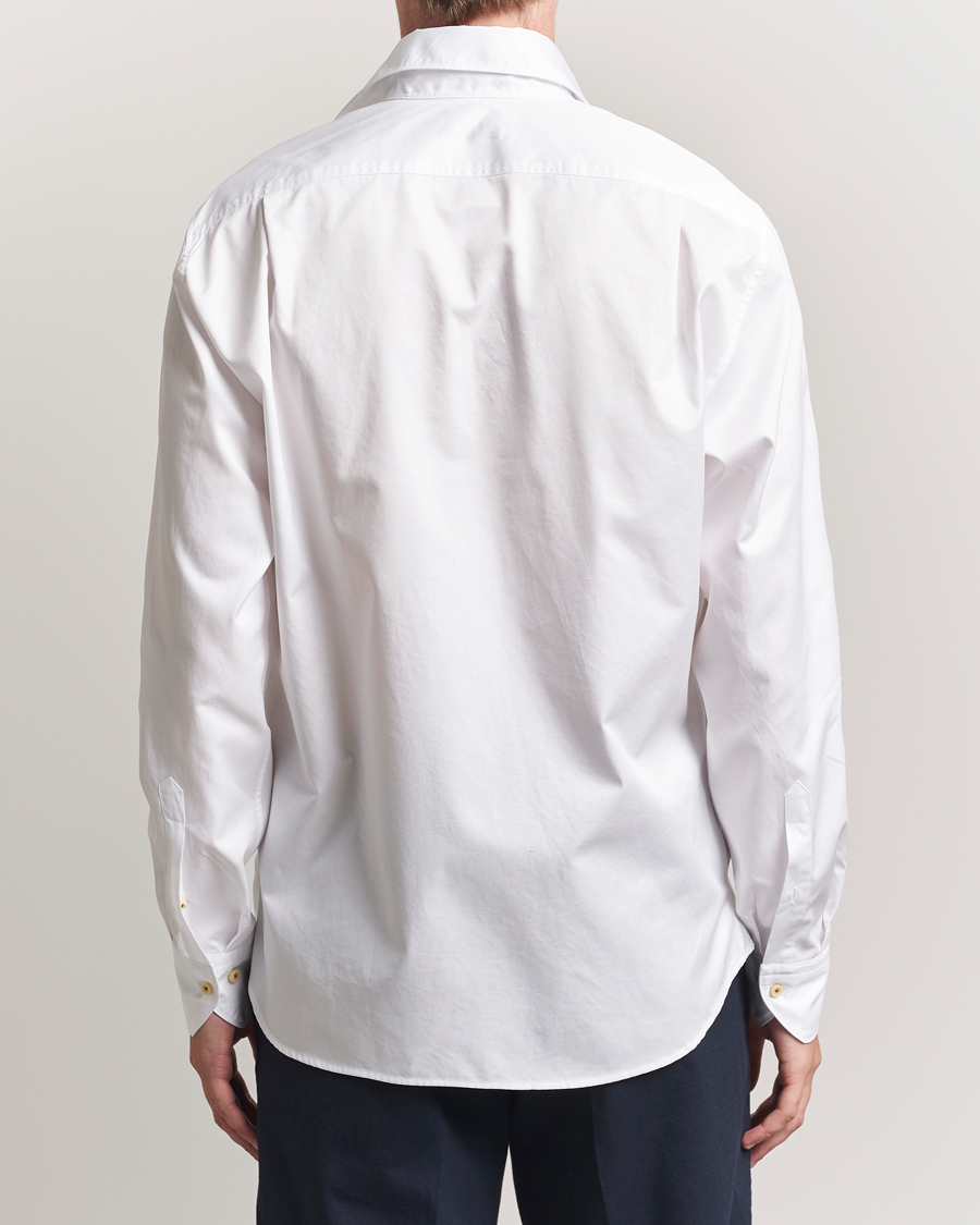 Men | Shirts | Stenströms | Regular Fit Washed Cotton Plain Shirt White