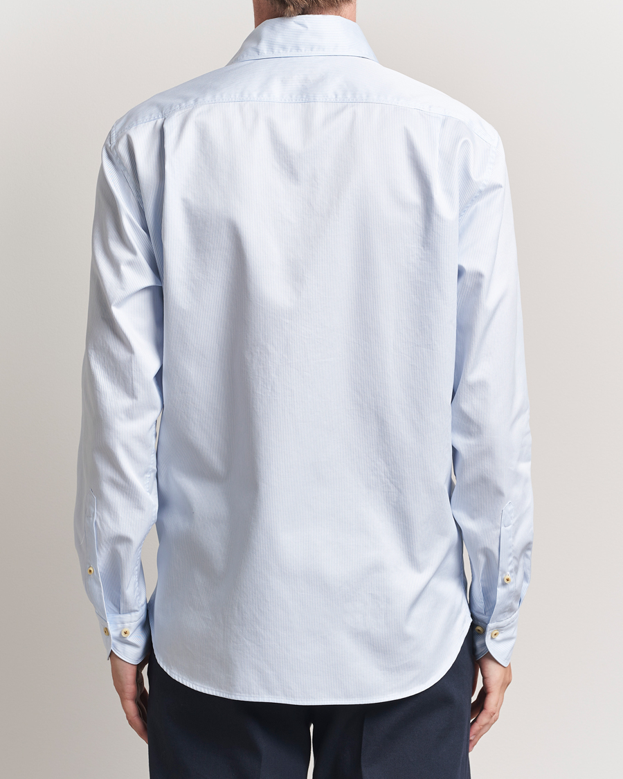 Men | Shirts | Stenströms | Regular Fit Pinstriped Casual Shirt Light Blue