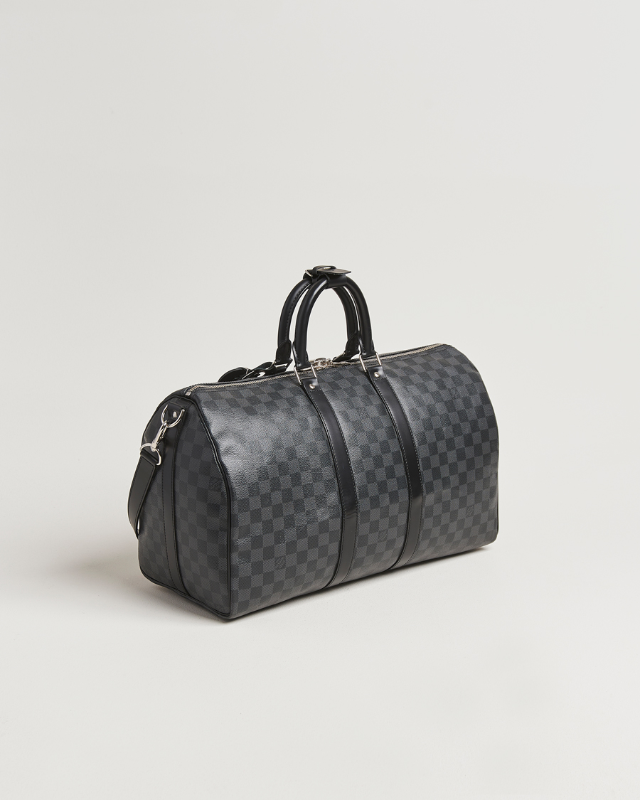 Men | Pre-Owned & Vintage Bags | Louis Vuitton Pre-Owned | Keepall Bandoulière 45 Damier Graphite