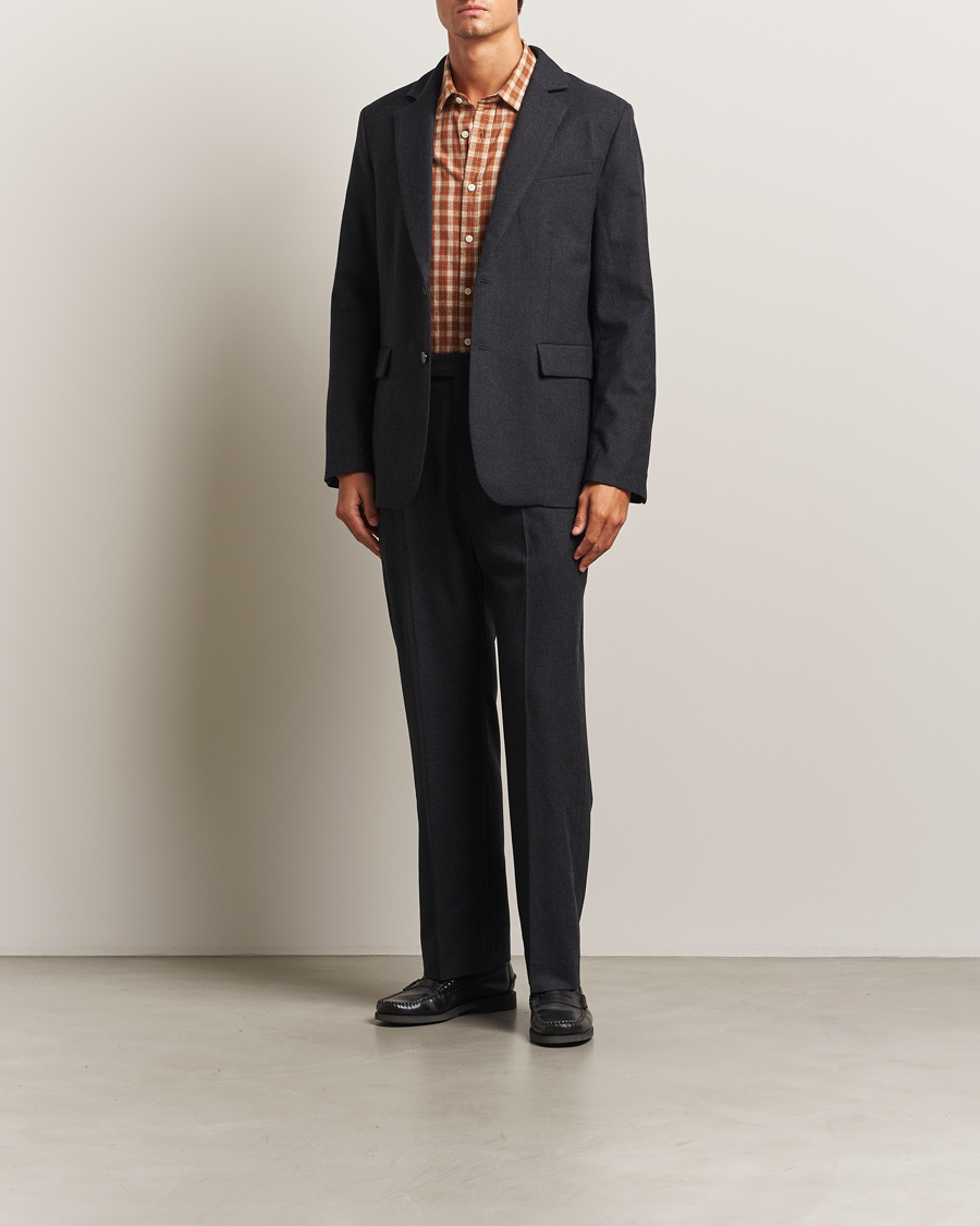 Men | Trousers | Palmes | Wool Pleated Trousers Black