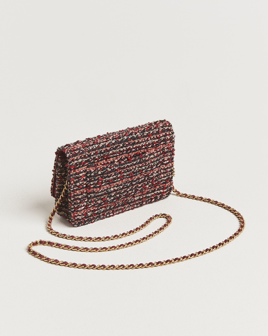 Men | Pre-Owned & Vintage Bags | Chanel Pre-Owned | Tweed Wallet On Chain Red