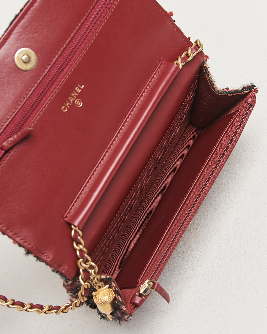 Men | Pre-Owned & Vintage Bags | Chanel Pre-Owned | Tweed Wallet On Chain Red
