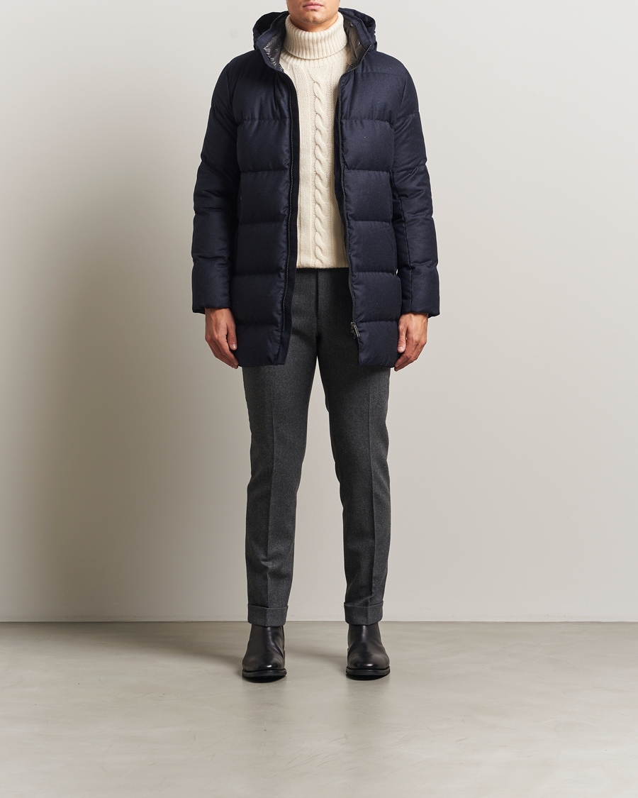 Men | Coats & Jackets | UBR | Concorde Wool Parka Savile Dark Navy Melange
