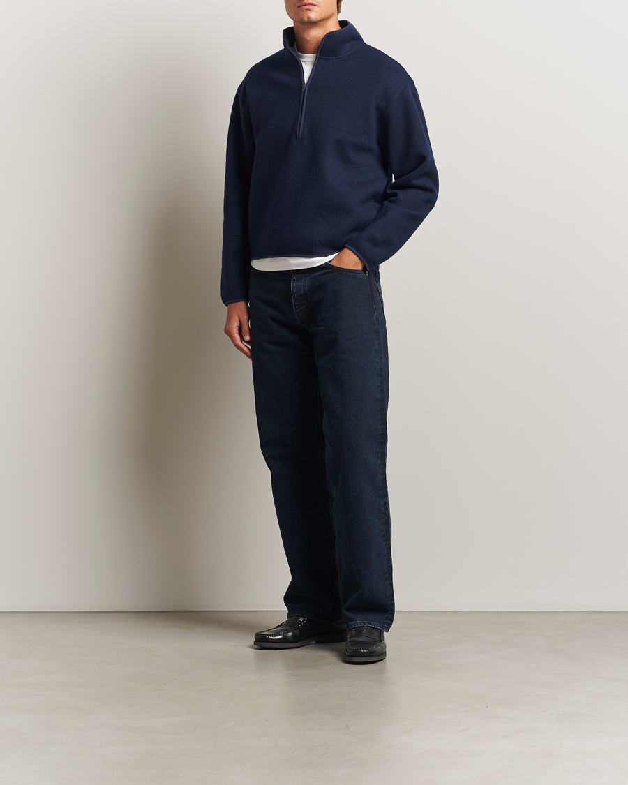 Men | Sweaters & Knitwear | Sunflower | Wool Half Zip Navy