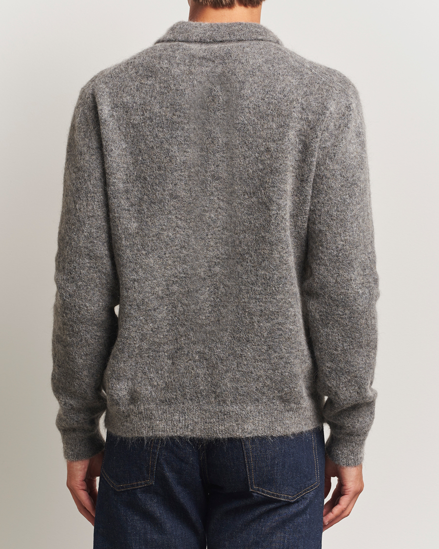 Men | Sweaters & Knitwear | Sunflower | Mohair Knitted Polo Grey Melange