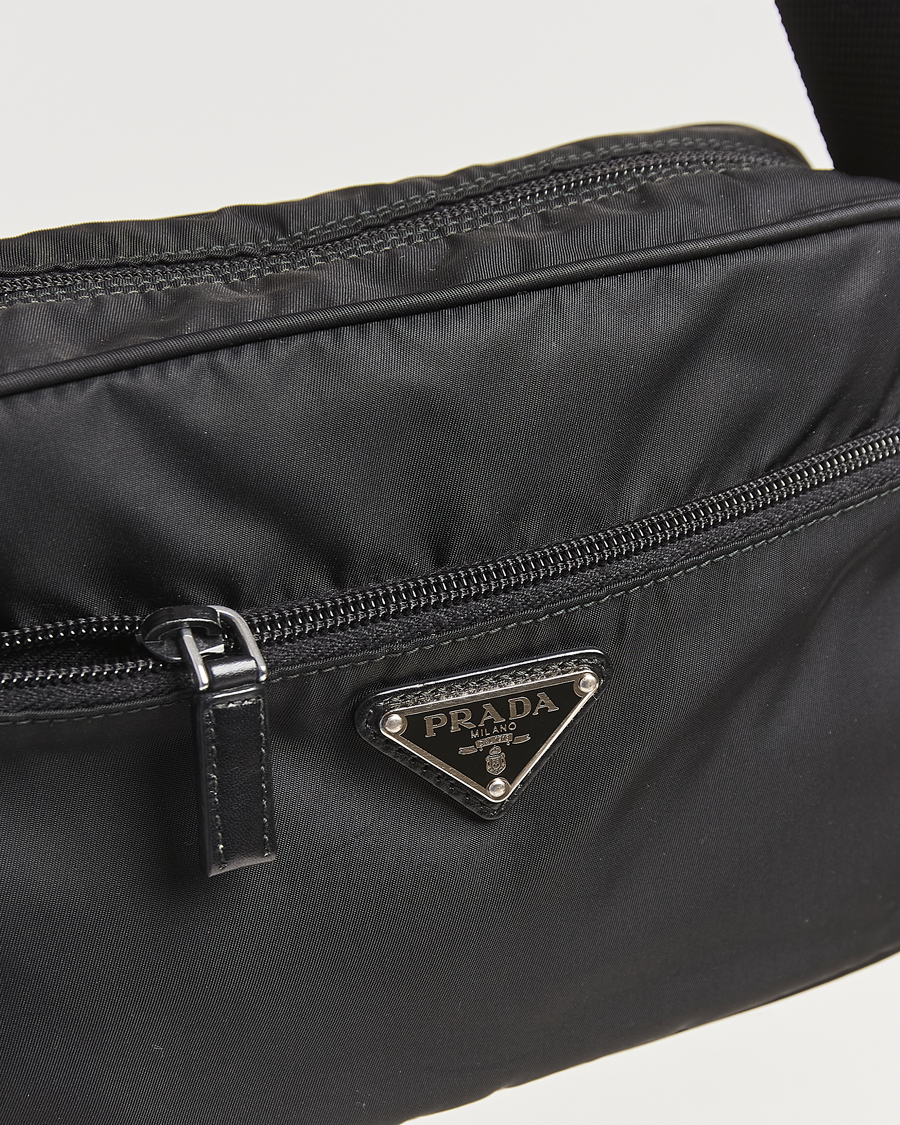 Men | Pre-Owned & Vintage Bags | Prada Pre-Owned | Tessuto Nylon Leather Shoulder Bag Black