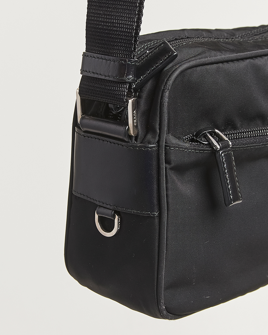Men | Pre-Owned & Vintage Bags | Prada Pre-Owned | Tessuto Nylon Leather Shoulder Bag Black