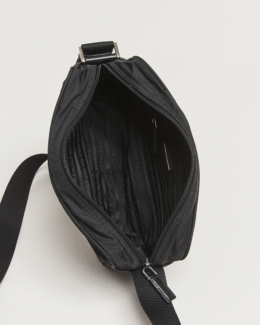 Men | Pre-Owned & Vintage Bags | Prada Pre-Owned | Tessuto Nylon Leather Shoulder Bag Black