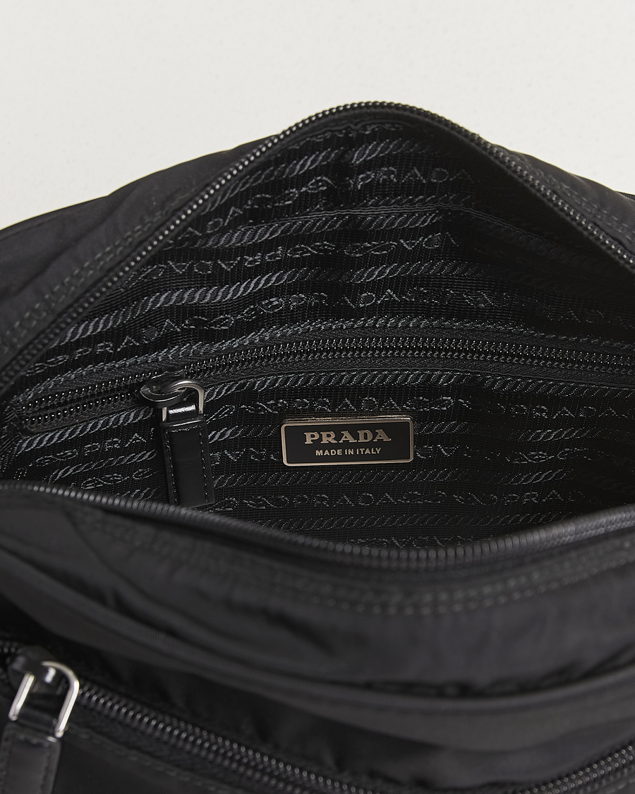 Men | Pre-Owned & Vintage Bags | Prada Pre-Owned | Tessuto Nylon Leather Shoulder Bag Black