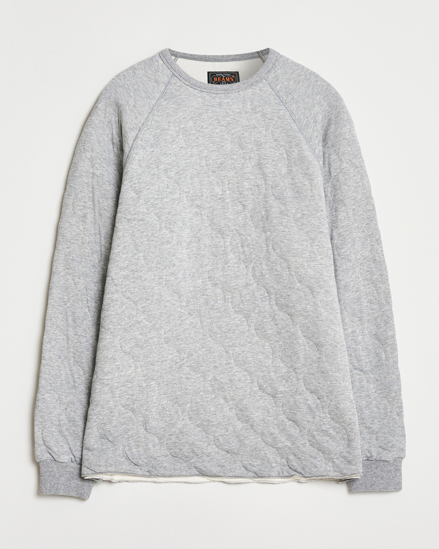 Men | Sweaters & Knitwear | BEAMS PLUS | MIL Quilt Crew Neck Grey