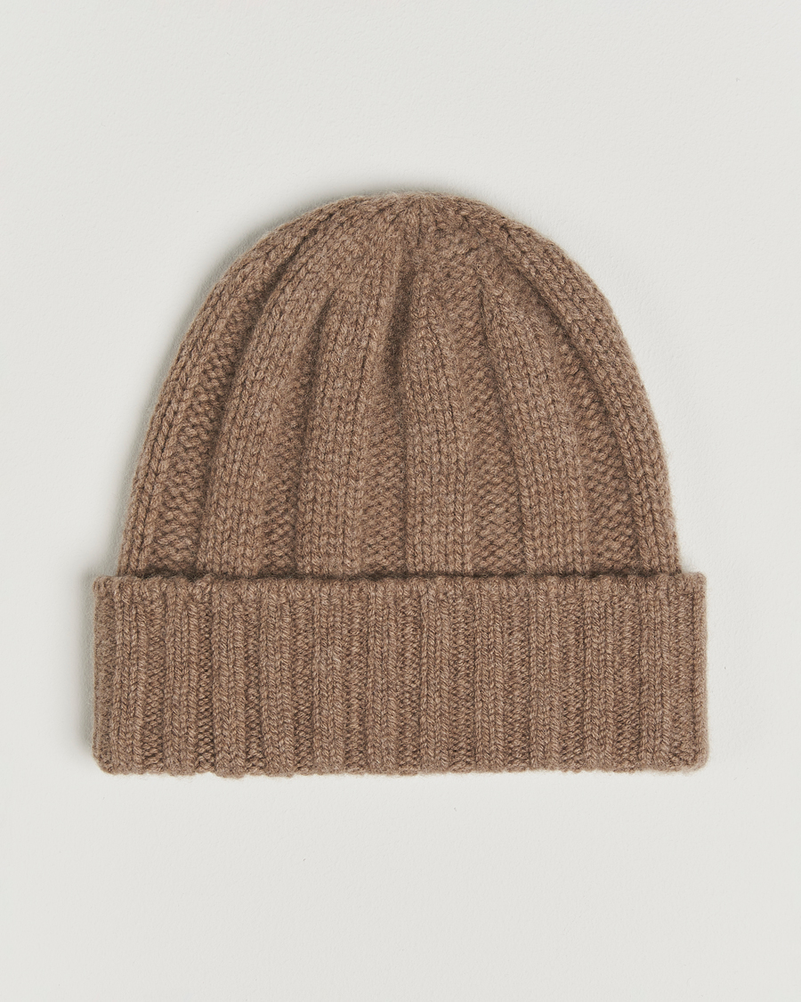 Men | Beanies | BEAMS PLUS | Cashmere Rib Beanie Camel
