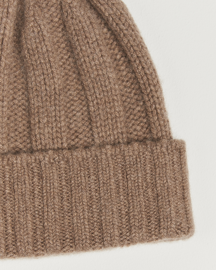 Men | Beanies | BEAMS PLUS | Cashmere Rib Beanie Camel