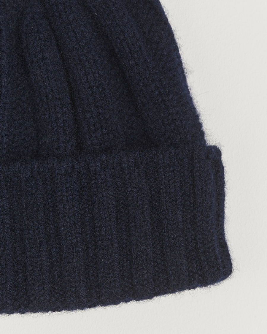 Men | Beanies | BEAMS PLUS | Cashmere Rib Beanie Navy