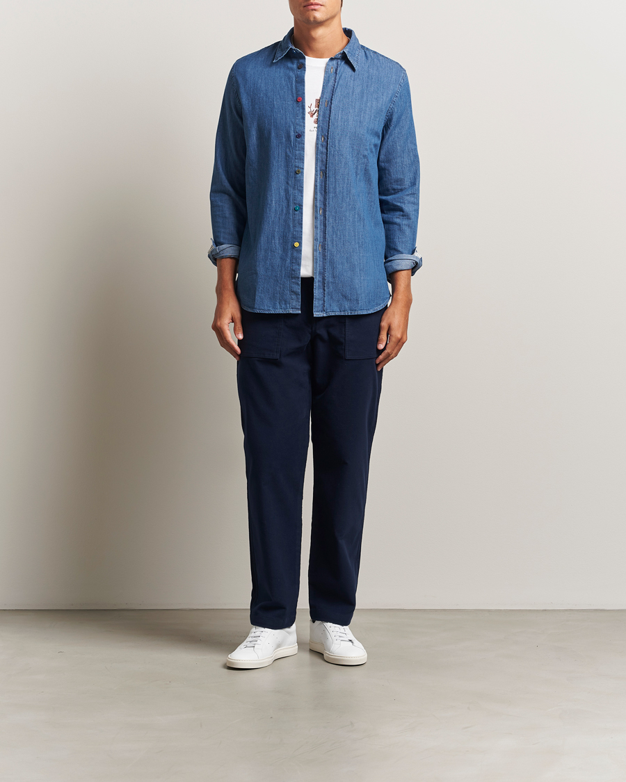 Men | Trousers | PS Paul Smith | Cotton Worker Pants Blue