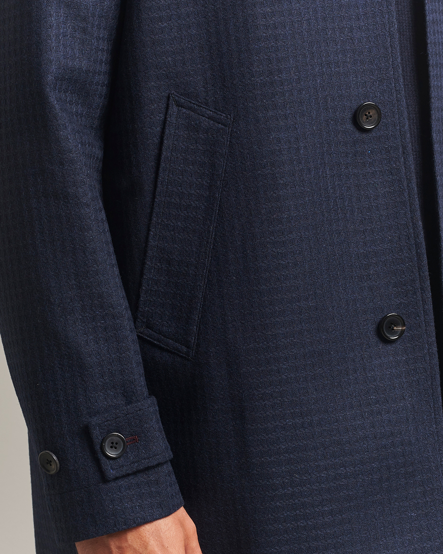 Men | Coats & Jackets | PS Paul Smith | Wool Dogtooth Coat Blue