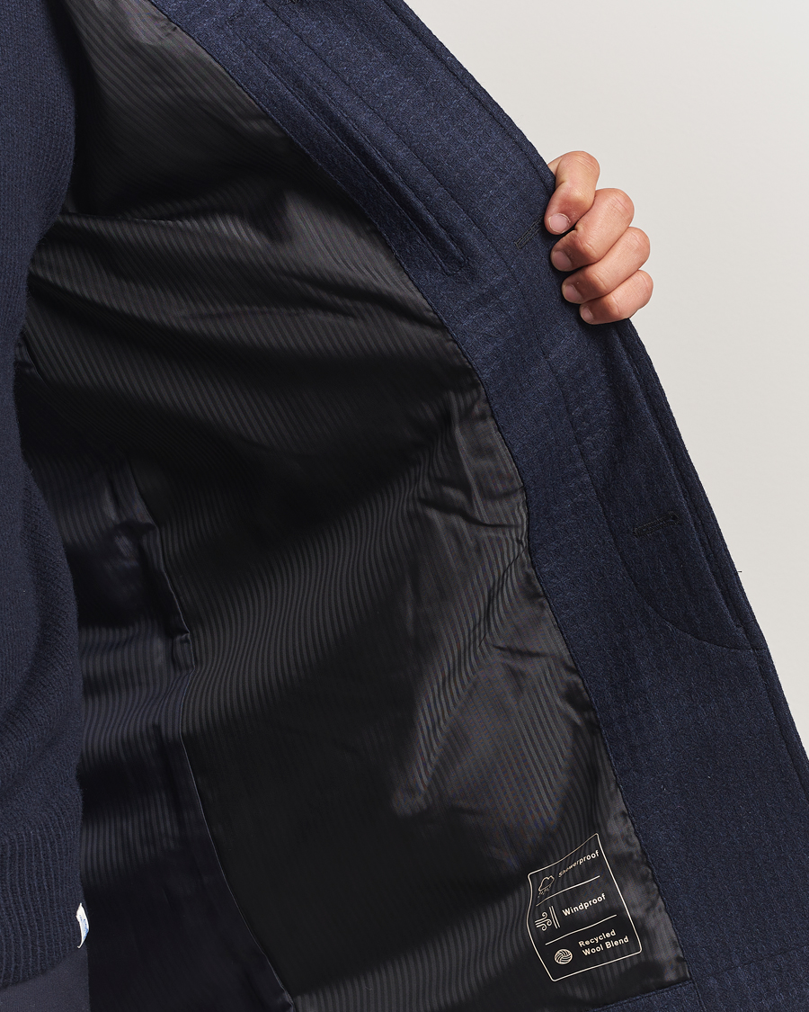 Men | Coats & Jackets | PS Paul Smith | Wool Dogtooth Coat Blue