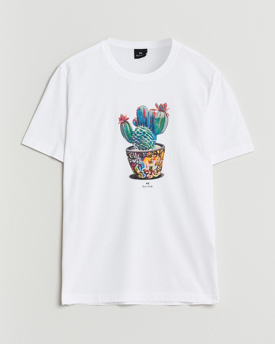 Men | T-Shirts | PS Paul Smith | Cactus Crew Neck T-Shirt White