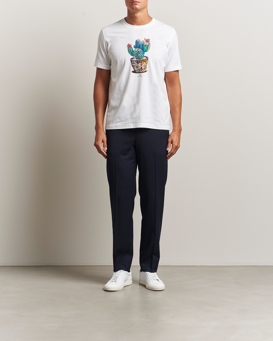 Men | T-Shirts | PS Paul Smith | Cactus Crew Neck T-Shirt White