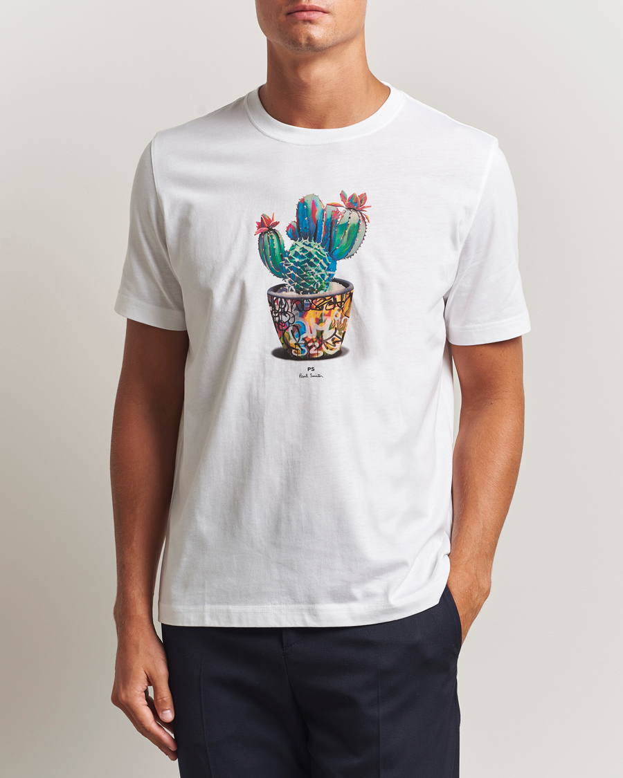 Men | T-Shirts | PS Paul Smith | Cactus Crew Neck T-Shirt White