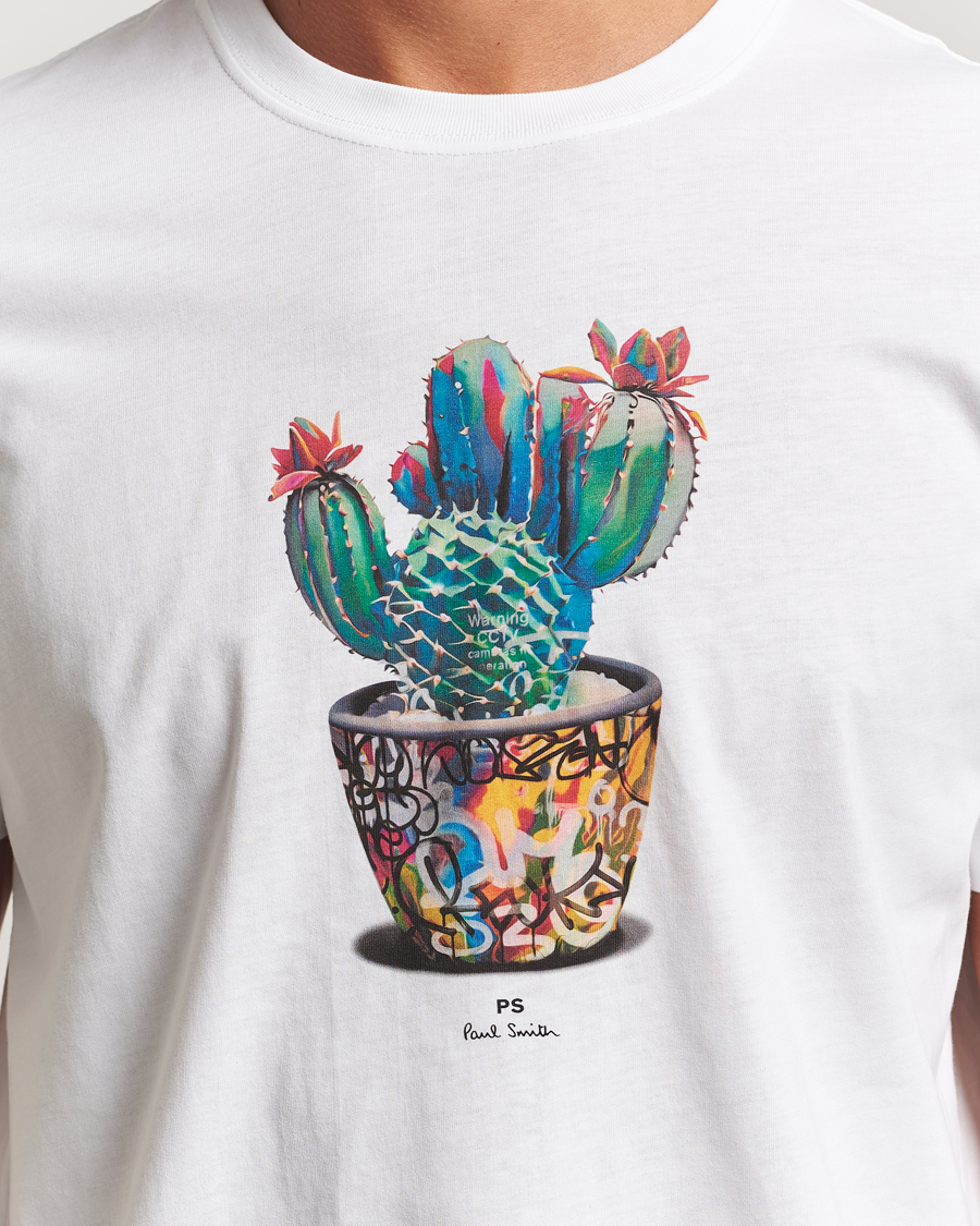 Men | T-Shirts | PS Paul Smith | Cactus Crew Neck T-Shirt White