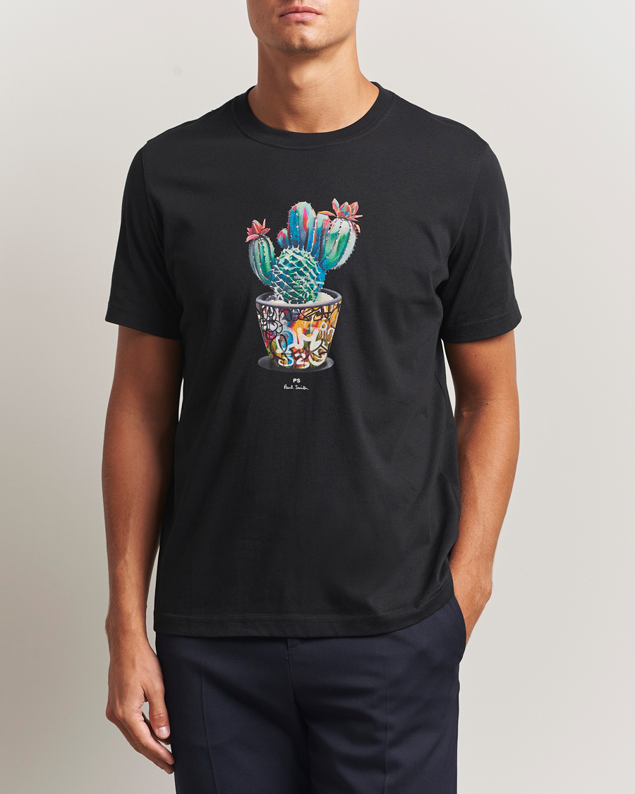 Men | T-Shirts | PS Paul Smith | Cactus Crew Neck T-Shirt Black