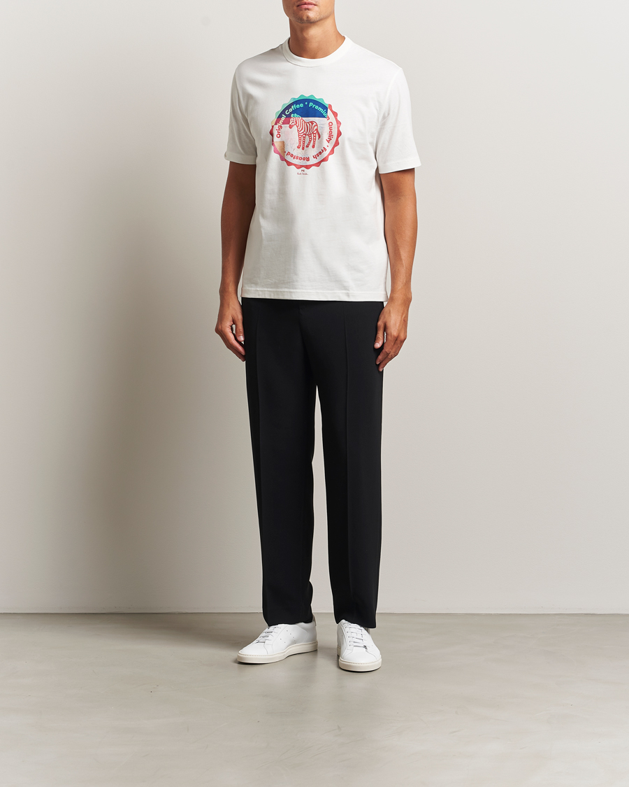 Men | T-Shirts | PS Paul Smith | Zebra Bottle Top Crew Neck T-Shirt White